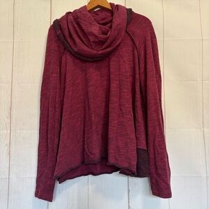 Free People Beach Cocoon Cowl Neck Magenta Pullover Sweater